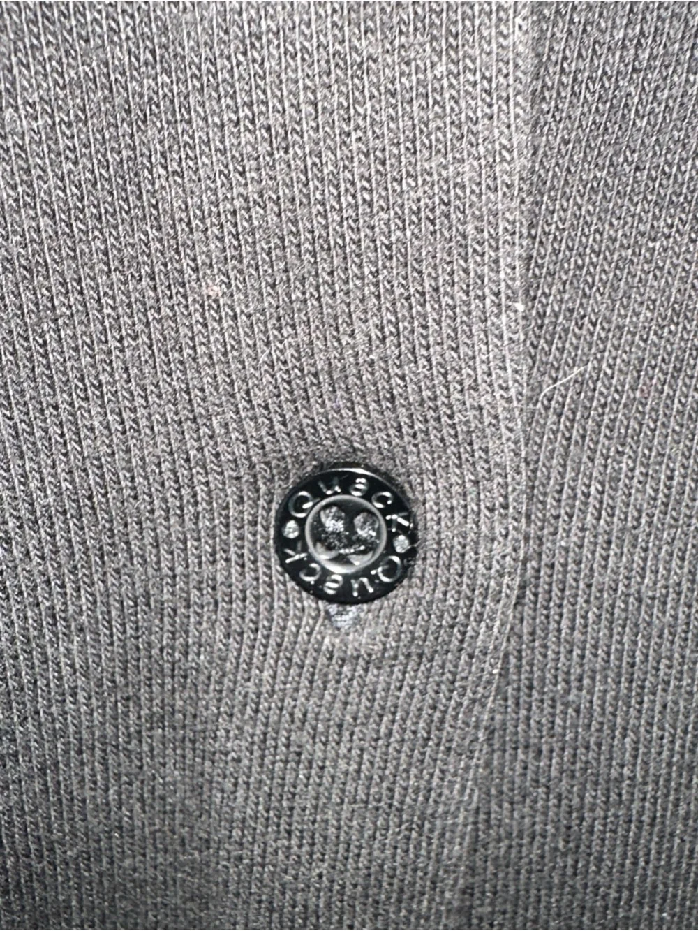Button-Front Knit Cardigan with Branded Button